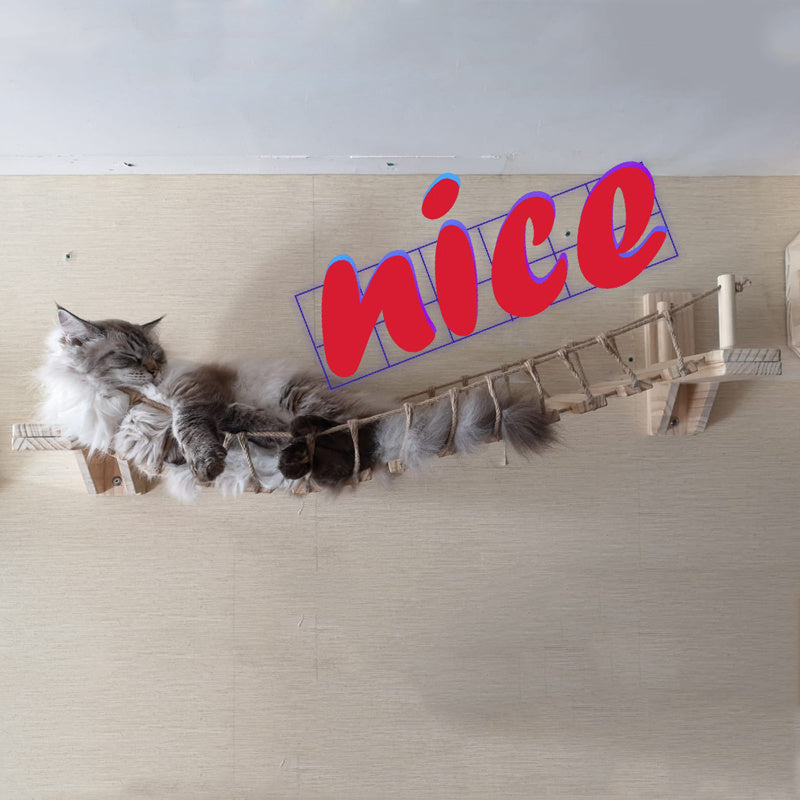 Wall cat furniture wall hanging pine material bridge ladder