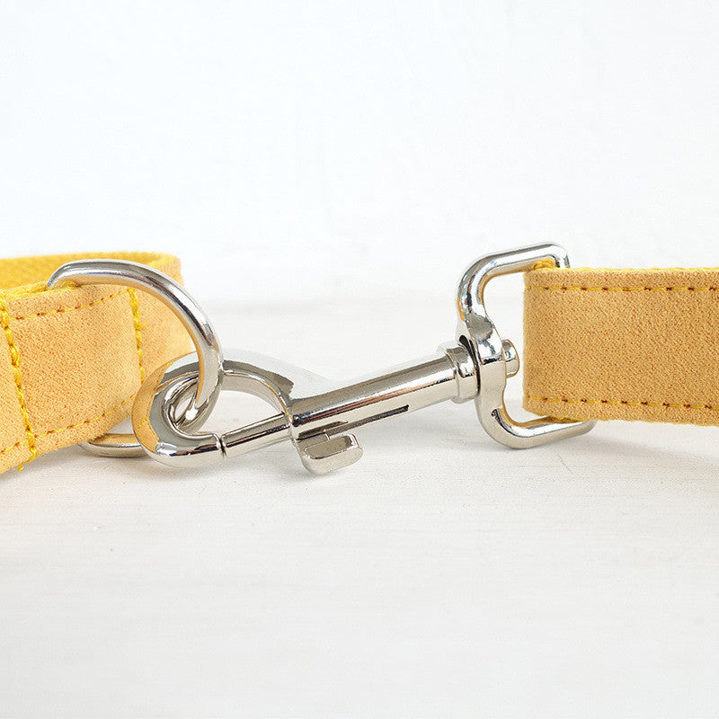 Stylish Yellow Pet Bow Tie Collar & Matching Leash