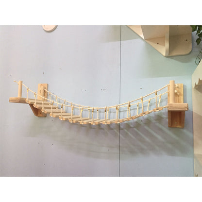 Wall cat furniture  wall hanging pine material bridge ladder