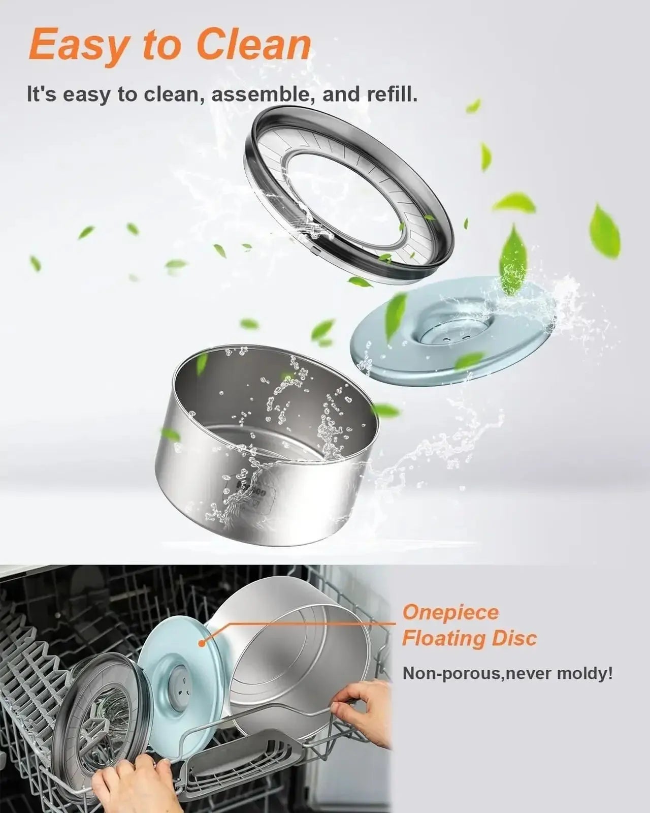 1Gallon Dog Water Bowl, 3.8L No Spill Water Bowl for Dogs, Stainless Steel Sp...