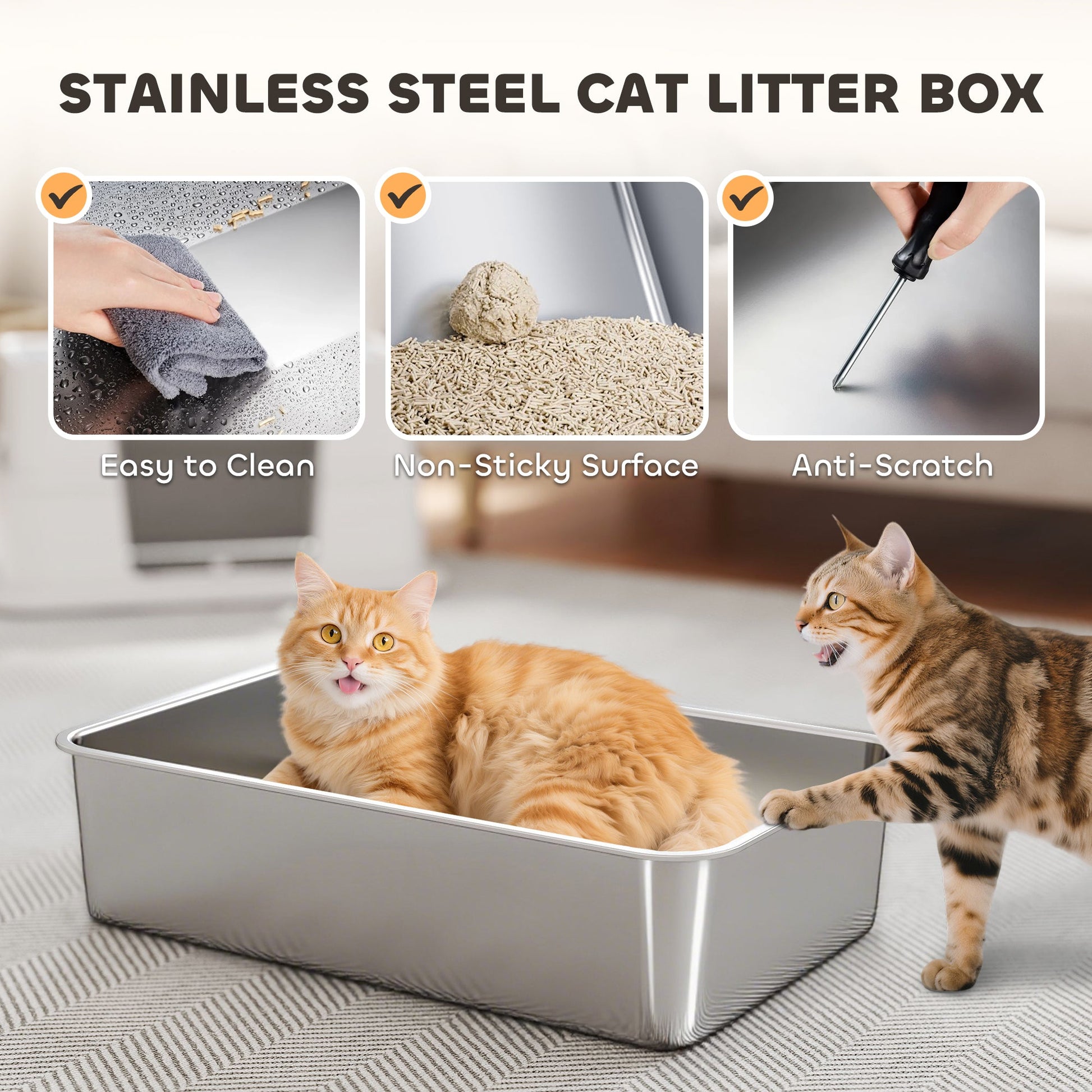 Stainless Steel Litter Box CJ